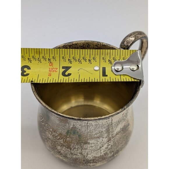 Vintage Gorham Sterling Silver Baby Cup #1944 monogrammed DBM Unpolished - Picture 9 of 13